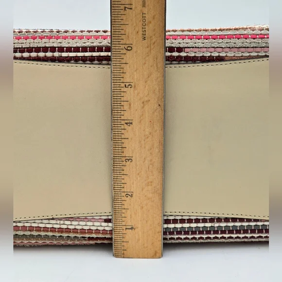 Coach Field Tote In Upwoven Leather, Chalk Multi - Picture 13 of 16